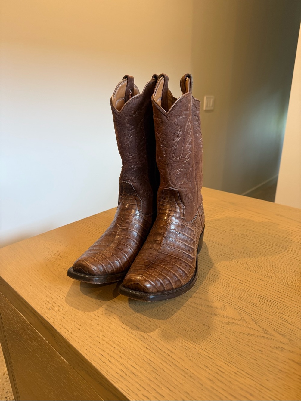 Rios of Mercedes Caiman Belly Cowboy Boots - Post Oak
